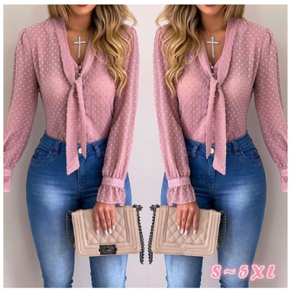 

Women Designer Shirts 2020 Summer Ladies Printed Long Sleeved V Neck Blouses Fashion Woman Shirts Long Sleeved Tops, Mix color