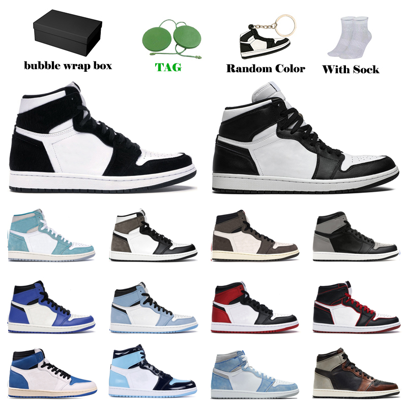 

Men basketball shoes Panda silver toe high dark mocha 1 1s women sneakers UNC university blue shadow light smoke grey chicago sports trainers, 14