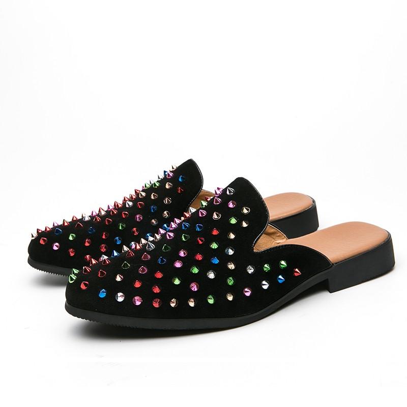 

Slippers Summer Fashion Classic Men Shoes Big Size Trendy Leather Loafers Light Soft Comfortable Arrival High Quality, Black