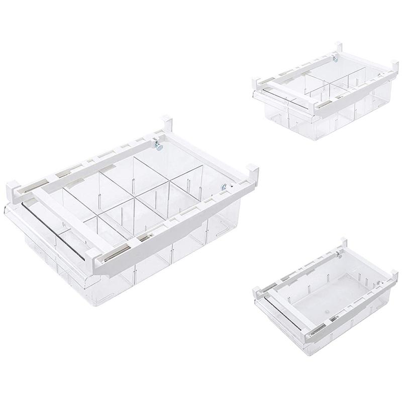 

Refrigerator Storage Box Retractable Fridge Shelf Holder Pull Out Box