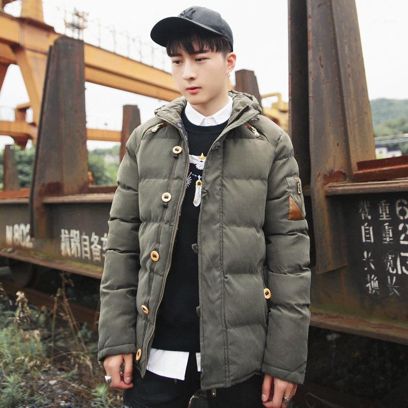 

Men's Down & Parkas Coat Winter Warm Cotton-padded Hooded Clothes Cotton Suit Windbreaker1, Black