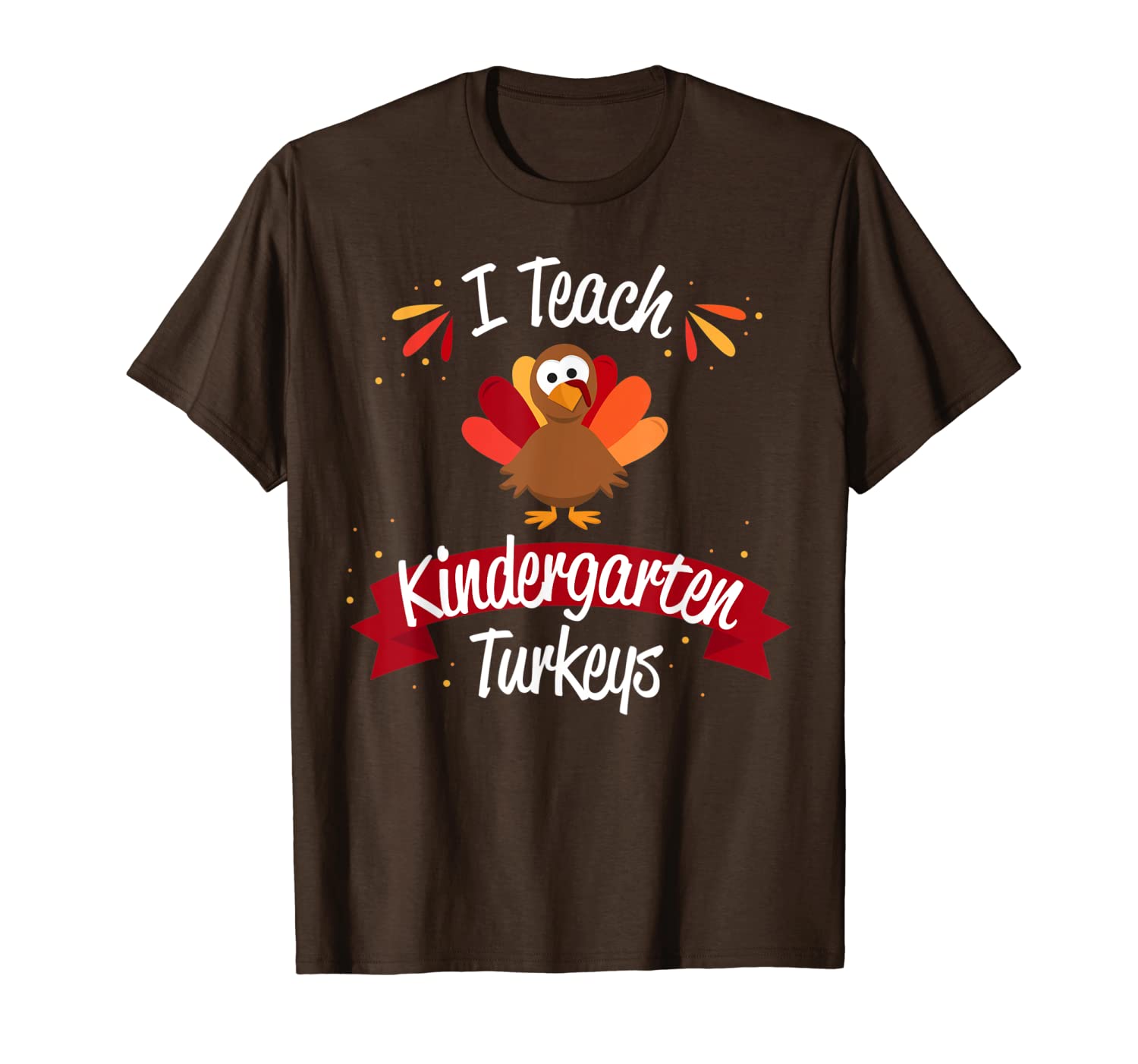 

teacher thanksgiving i teach kindergarten turkeys gift t-shirt, White;black