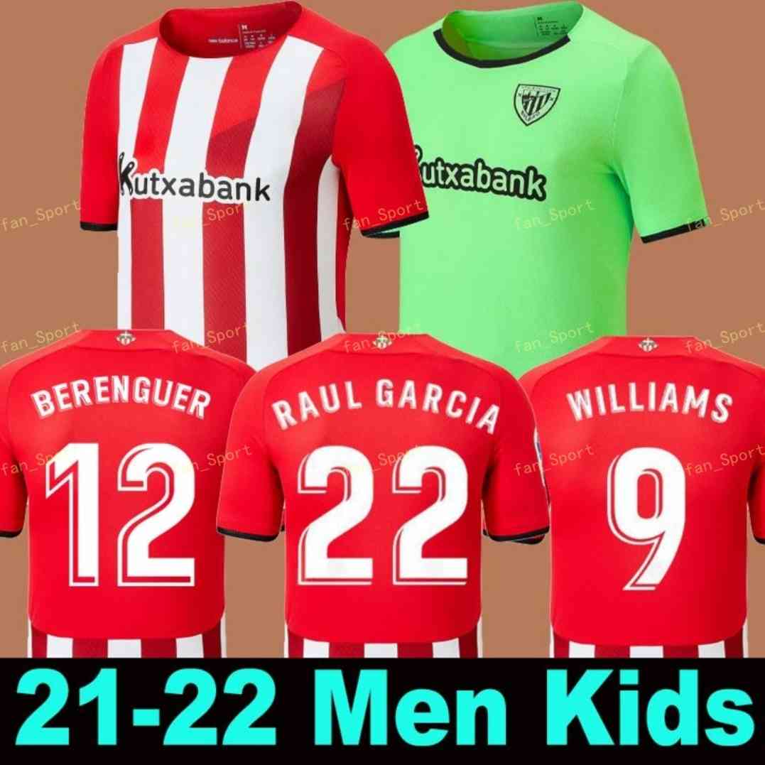 

21 22 Bilbao Soccer Jersey Athletic RAUL GARCIA BERENGUER WILLIAMS away green 2021 2022 VILLALIBRE MUNIAIN MARTINEZ YURI men + kids kit Cami, Black;yellow