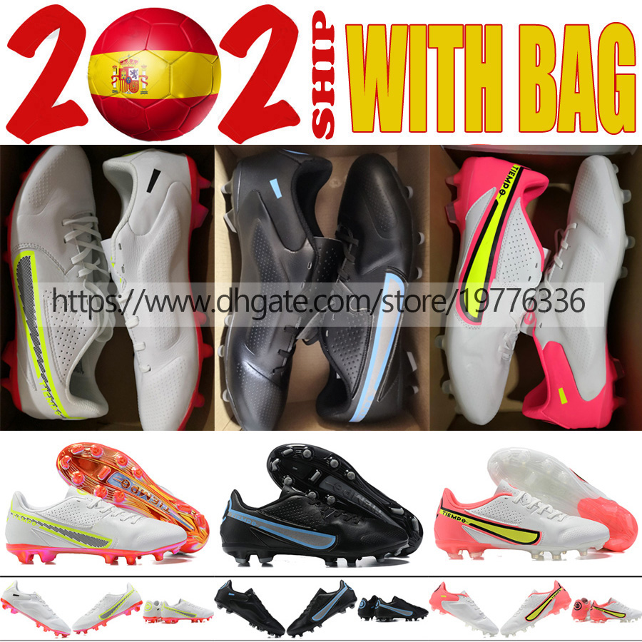 

Comfortable Soccer Boots Tiempo Legend IX 9 Elite FG Mens Low Leather Cleats High Quality Outdoor Plating Sole Football Shoes White Black botas de futbol Size US6.5-12, Shoes original box