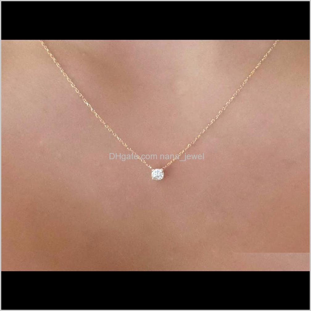 

Gold Diamond Necklace Delicate Solitaire Pendant Dainty Diamond Necklace Bridal Jewelry Floating Diamond Cne Fast Shipping Mv Wdivz, Silver