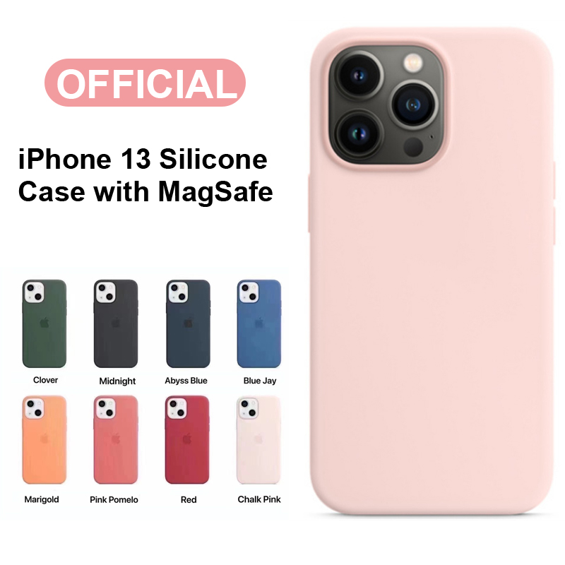 

2021 Official Silicone Covers Cases with MagSafe for Apple iPhone 13 Mini Pro Max Cell Phone Silicon Case Support Wireless Charging 8 Colors i13, Midnight