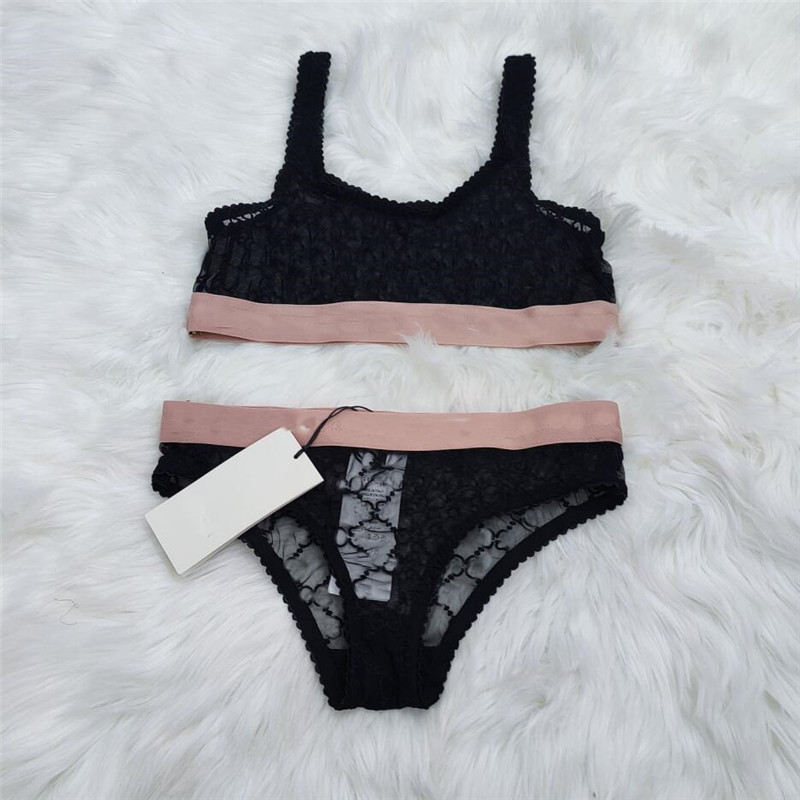 

Sexy Lace Bra Sets Embroidery Letters Underwear Set Designer Bras Sets Women Lingerie Set High Quality Underwear Birthday Gift, As pic