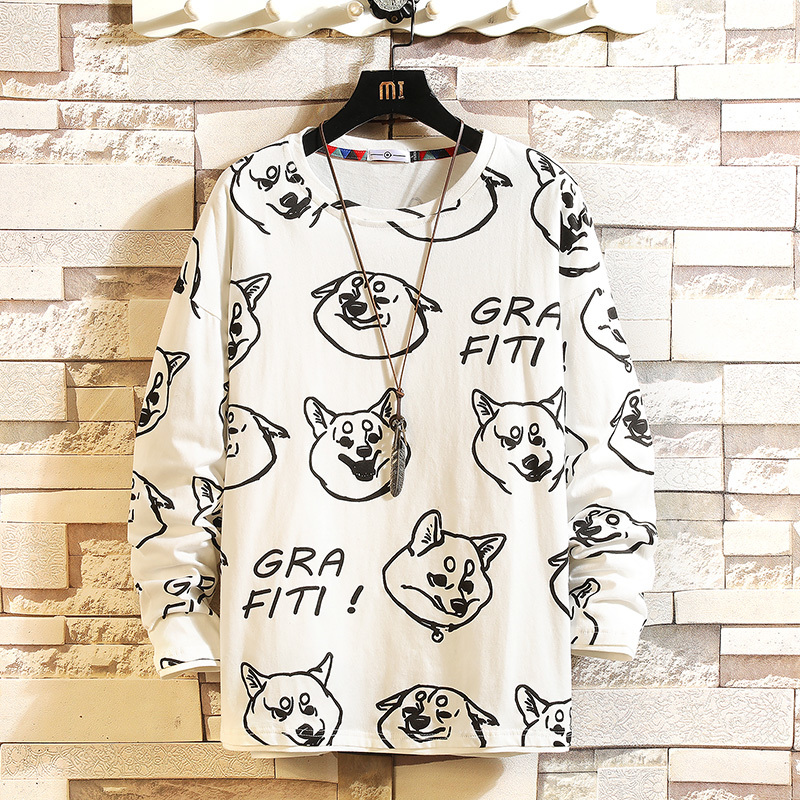 

New 2021 Autumn Spring Fashion One Pieces Print Tshirt Men's Long Sleeve Casual o Neck T-shirt for Man Top Tees Qzbc, T3203 5