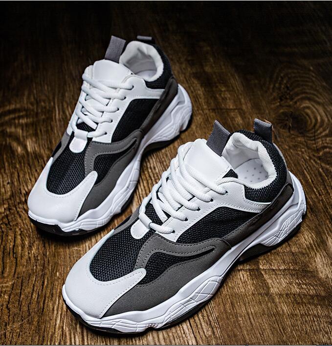 

men shoes casual breathable for spring summer autumn winter fashion male good quality top service discount Comfortable Sports Sneakers, Black + grey