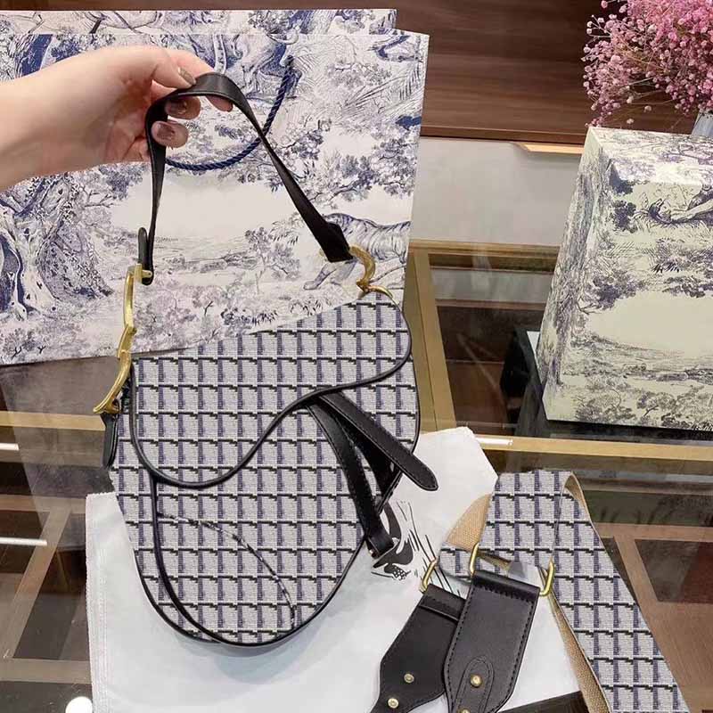 

2021 Classic Designer Bag Ladies Embroidered Crossbody Top Quality Fashion Canvas Women Clasp Handbag Luxury Saddle Shoulder Bags With box, Not all sell