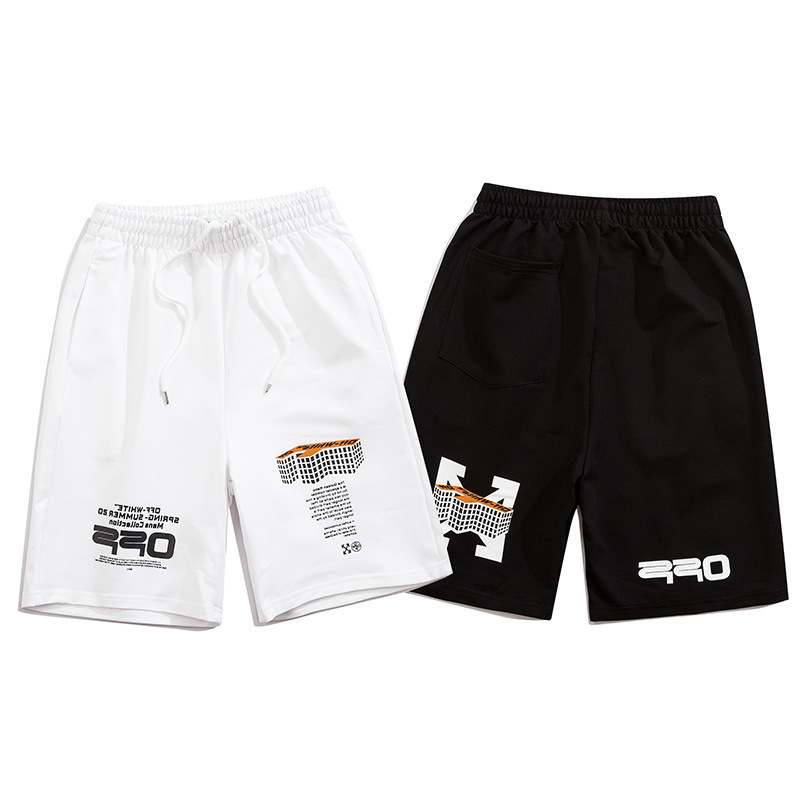 

20ss Off Style White Shorts Fashion Brand Sports Casual Summer Capris Beach Men's and Women's Pants