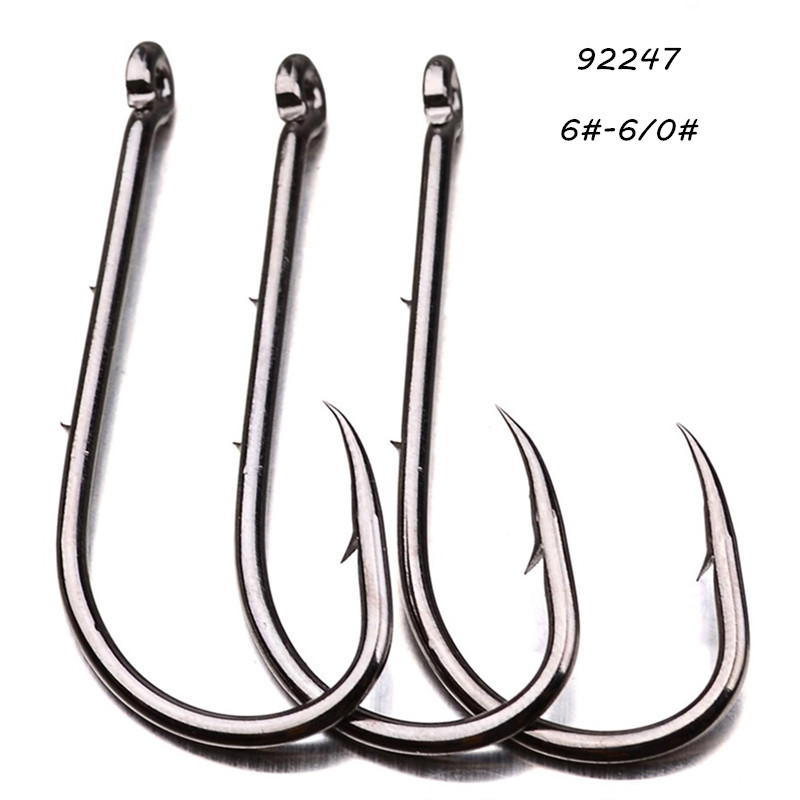12 maten 6# -6 / 0# 92247 Baitholder Hook High Carbon Steel Steel Bed Hooks Asian Carp Fishing Gear 200 stuks / Lot F-60