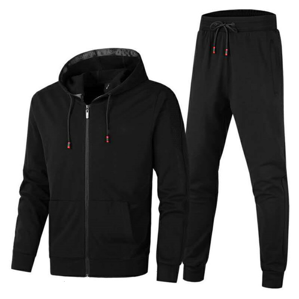 

New men's leisure sports knitted cotton suit in autumn 2021, Gray
