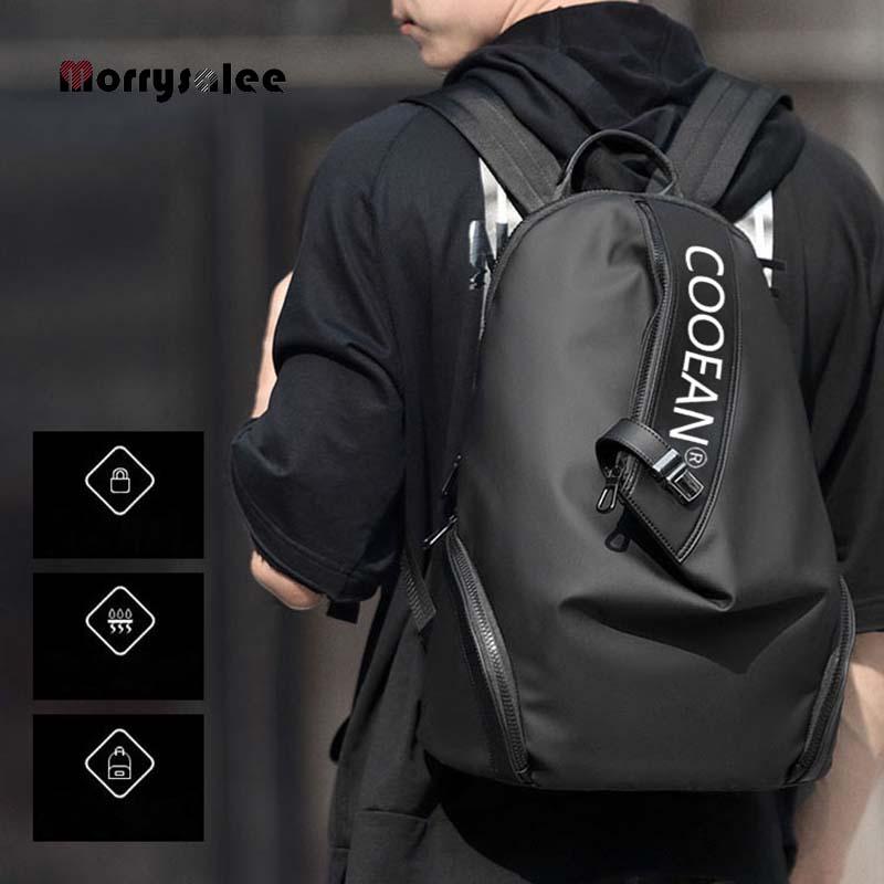 

Leather Backpack Men's Backpacks 2021 New Fashion School Bags Casual Laptop Backpack Trend Men Bag Contracted Leisure Travel Bag, Black