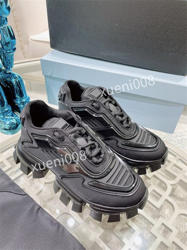 

2022 Desinger Shoe Women 35-41 Casual Monolith Triangle Logo Black Genuine Leather Shoes Increase Platform Sneakers Cloudbust Classic Patent Matte zh211030, White
