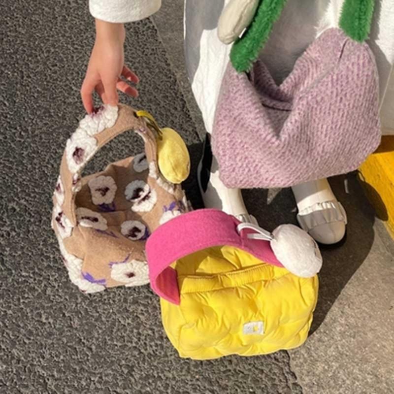 

Evening Bags 2021 Winter High Quality Faux Fur Women's Handbag Luxury Designer Big-name Soft Plush Shoulder Bag Trend Female Totebag Sac