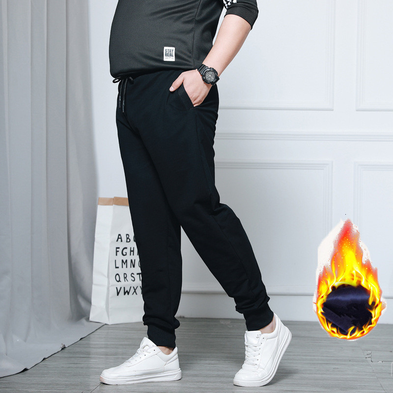 

2021 New Fall Super Loose Casual Men's Warm Winter Come Hare Pants Plus Size 8xl Elastic Waist Baggy Jogger Sweatpants Fg8d, Black