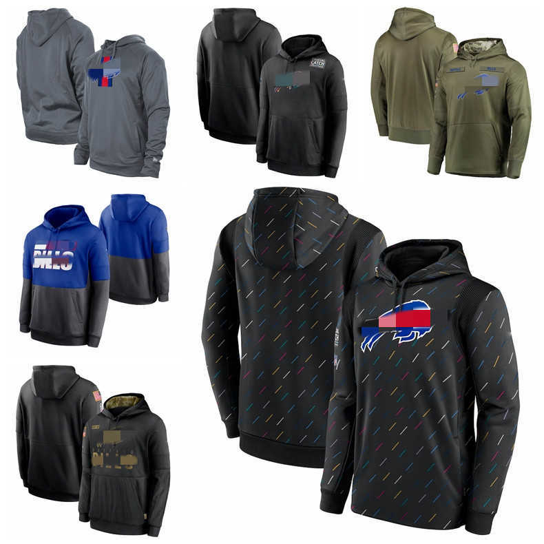 

BuffaloBillsMen Women Youth 2021 Crucial Catch Therma Pullover Football Hoodie Charcoal