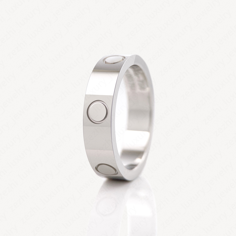 Stainless Steel Wedding Brand Lovers Ring For Women Man 18k White Gold Plated Engagement Rings Men Woman Gifts Fashion Accessories With Jewelry P-image-731485172