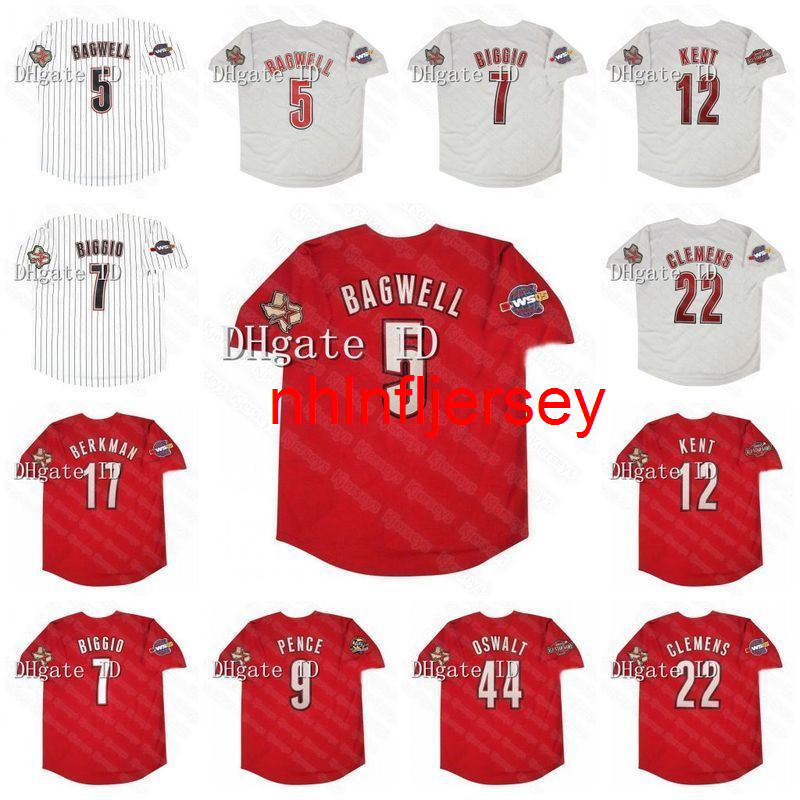 

Vintage 2005 Houston Baseball Jersey 7 Craig Biggio 5 Bagwell 22 Roger Clemens 17 Lance Berkman 44 Roy Oswalt 9 Hunter Pence 12 Jeff Kent, As pic