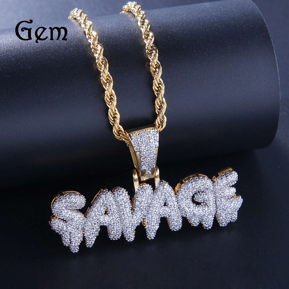 

Hip hop savage necklace with zircon inlay