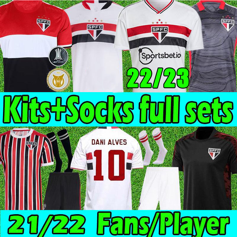 

2022 2023 Sao Paulo soccer jersey DANI ALVES men kids Kits Socks full sets Luciano Igor Gomes Pablo camisa 22/23 Fans player version GOALKEEPER footbal shirts S-XXL, 22 23 home