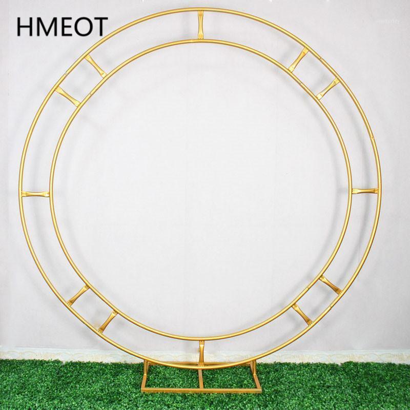 

Party Decoration Wedding Arch Double Tube Iron Ring Shelf Artificial Flower Stand In/Outdoor Backdrop Decor Props Gold White