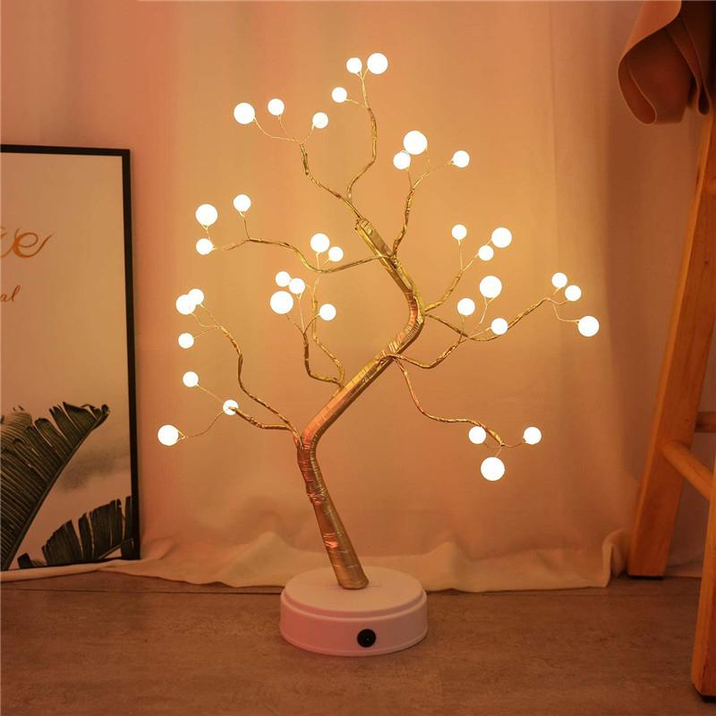 

Night Lights LED Tabletop Bonsai Tree Light USB Mini Christmas Garland Fairy Lamp Bedroom Xmas Decoration Holiday Lighting