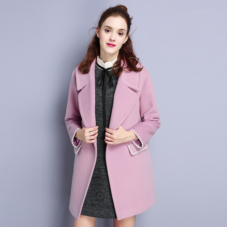 

2021 New Winter Woolen Jackets Autumn Korean Pink Coat Femme Outwear Women' Clothing Abrigos Mujer Invierno Kj125 Ui7f