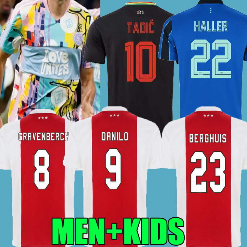 

Haller amsterdam AjAx soccer jersey Pride Berghuis Gravenberch 2021 2022 player version KUDUS ANTONY BLIND TADIC NERES DANILO 21 22 men + kids kit football shirt top, Away