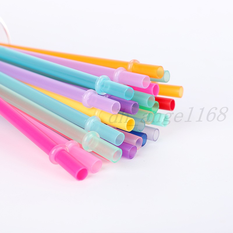 

PP material plastic straw color straw cup with buckle buckle straw can be customized Free Shipping