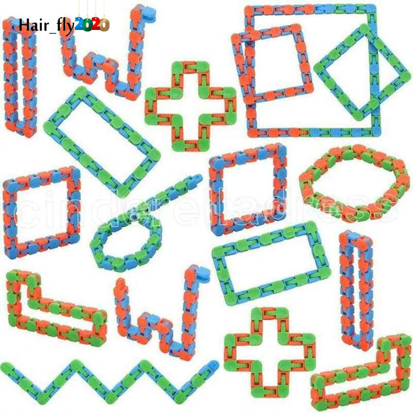 Latest Wacky Tracks Snap and Click Fidget Toys Snake Puzzles Tangle Toys for Kids Adults Party ADHD Autism Stress Relief Keeps Fingers us STOCK H-image-712738331