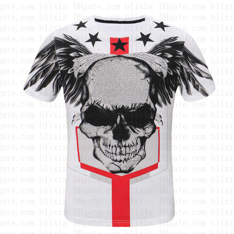 

2021 NEW Hot Sale T-Shirt Men Shortsleeve Stretch Cotton Jersery Tee Men's Embroidery Tiger Printed Bird Snake Crew Collar T -shirt #3601, White;black