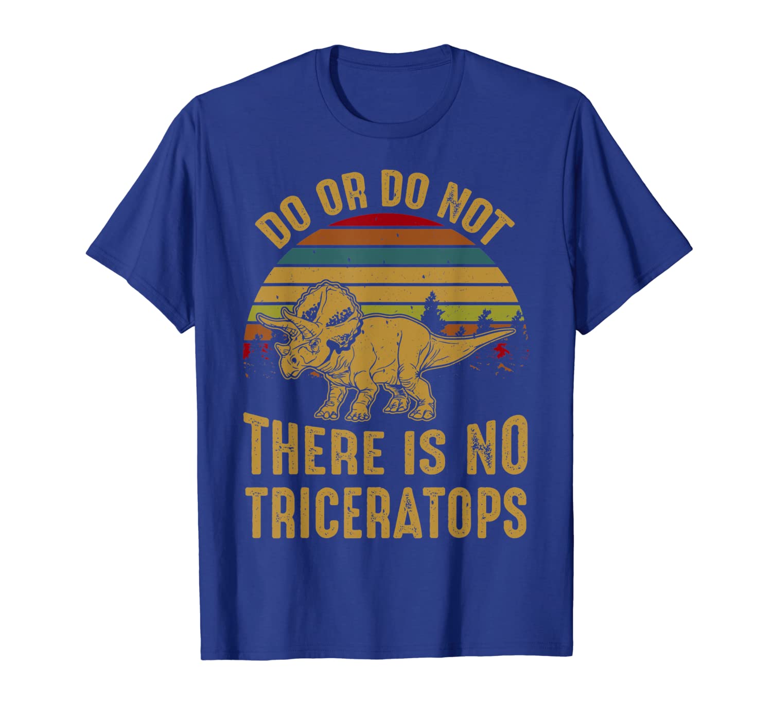 

Vintage Do Or Do Not There Is No Triceratops Dinosaur Tshirt, White;black