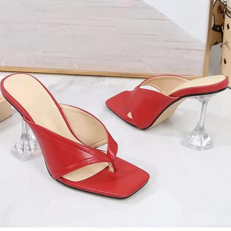 

Slippers Pumps Slides Women Shoes 2022 Spring Chunky High Heels Sandals Open Toe Sexy Designer Party Dress Flip Flops, Black