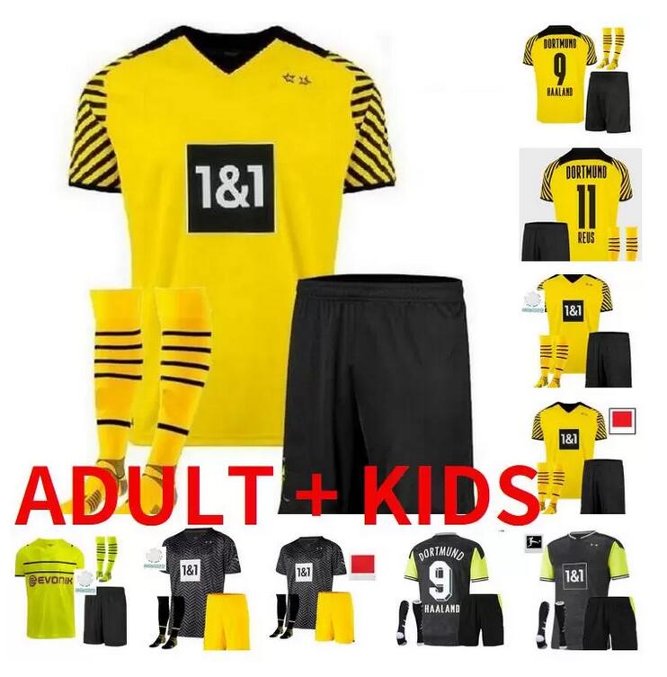 

Borussia 20 21 22 dortmund soccer jersey 2021 2022 fourth HAALAND REUS football shirts BRANDT Home away men + kids kit