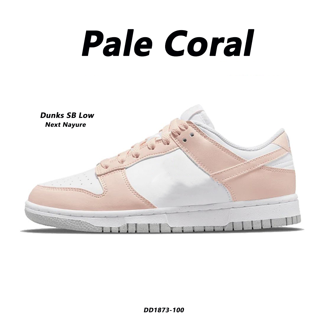 

2021 New SB Low Next Nature Running Shoes Pale Coral White Pink High Quality Men Women Trainers Outdoor Sneaker DD1873-100, 02