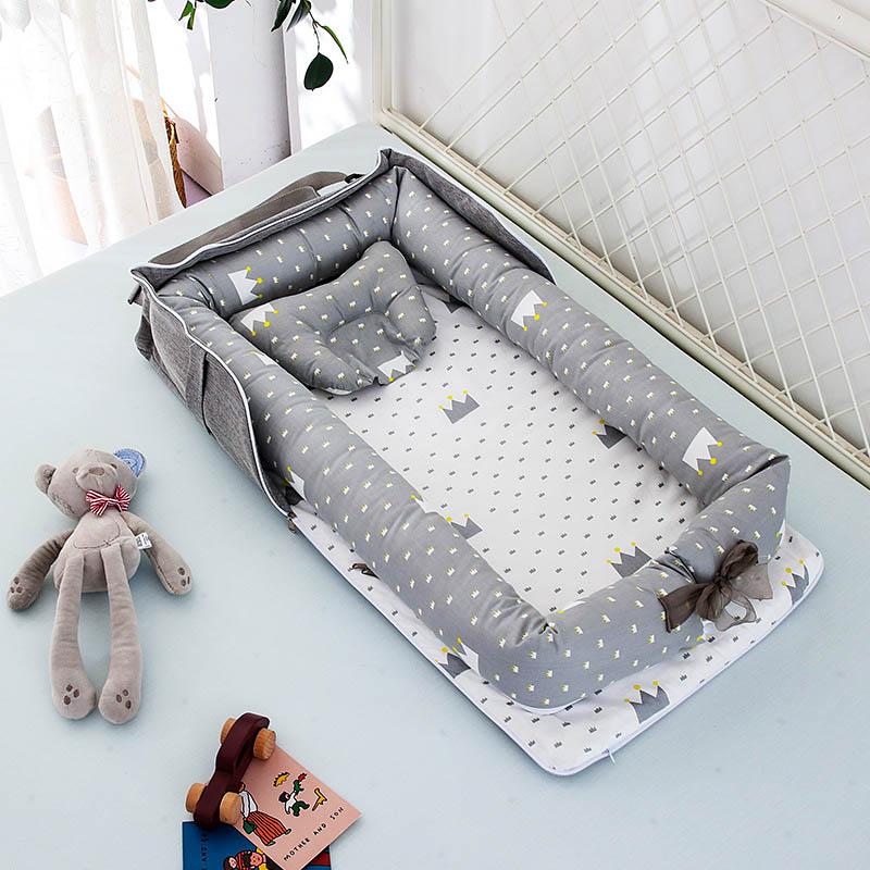 

Baby Cribs Removable Cot Nest Bed Toddler Protect Cradle Cushion Bumper Travel Crib For Born Portable Kids Bassinet Basket