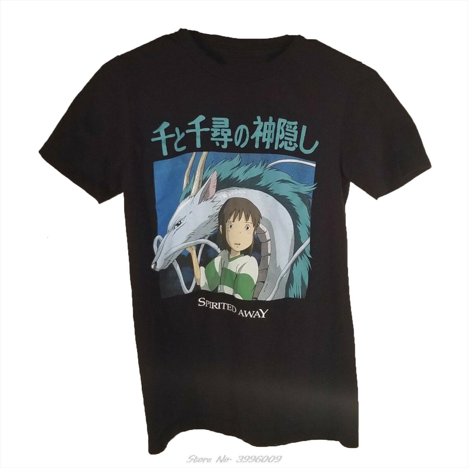 

1991 Inc Spirited Away Mens T Shirts Studio Ghibli Miyazaki Anime Black Summer Short Sleeve Cotton Streetwear