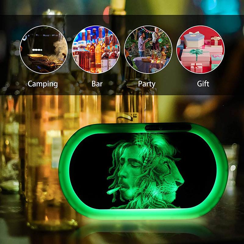 

LED Rolling Tray Weeding Accessories Large Bluetooth Music Tobacco Herb Box Portable Manual Grinder Herb Storage Jar Cigarette Lighters