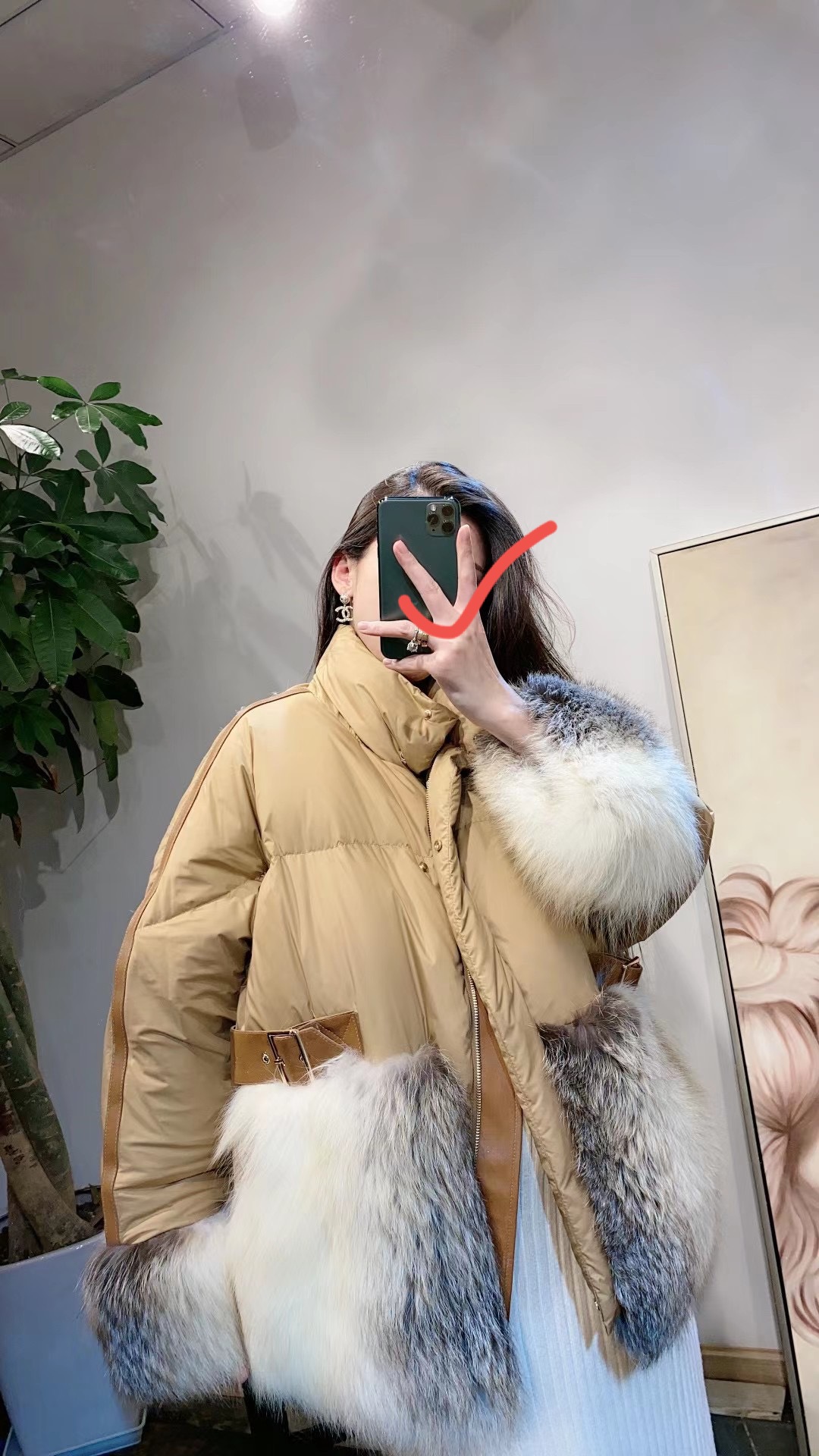 

Young high-end Jindao fox fur down jacket female mid-length fashion white duck new 2021, Blue