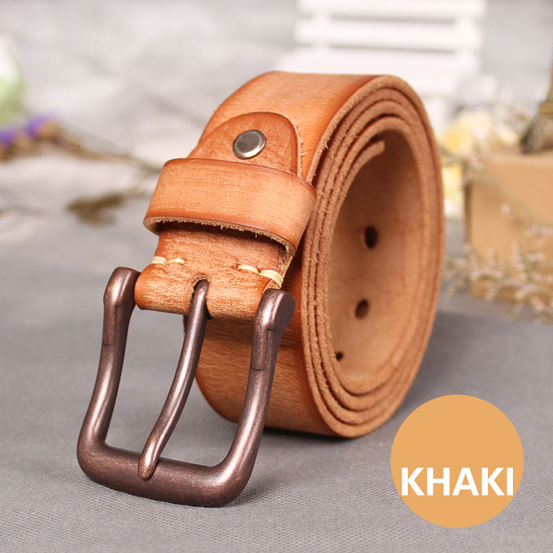 

2021 New Brand Top Cow Genuine Leather Belts for Men Do Old Designer Pin Buckle Retro Vintage Mens Cowboy Belt Male Ceinture Xj8r, Black