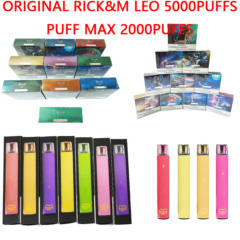 

Original RandM LEO 5000 Puffs Rechargeable Disposable Vape Pen E Cigarette Device vs PUFF MAX 2000