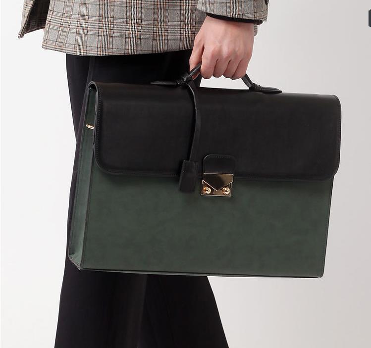 

New On Sale Briefcases Style For Men Retro Shoulder Bag Crossbody Laptop Handbags PU Flannelette Fashion All-Match Handle Business Messenger