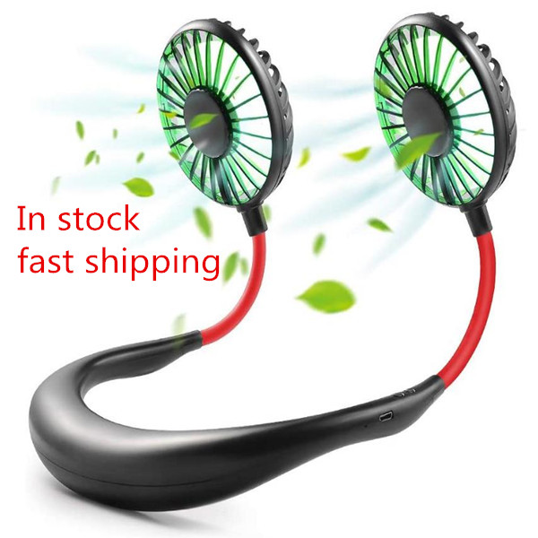 

Hands Free Portable Neck Fan Rechargeable Mini USB Personal Fan with 3 Level Fan with LED lights, Wearable Sports Fans Suitable For Travel Outdoor Office Home Sports