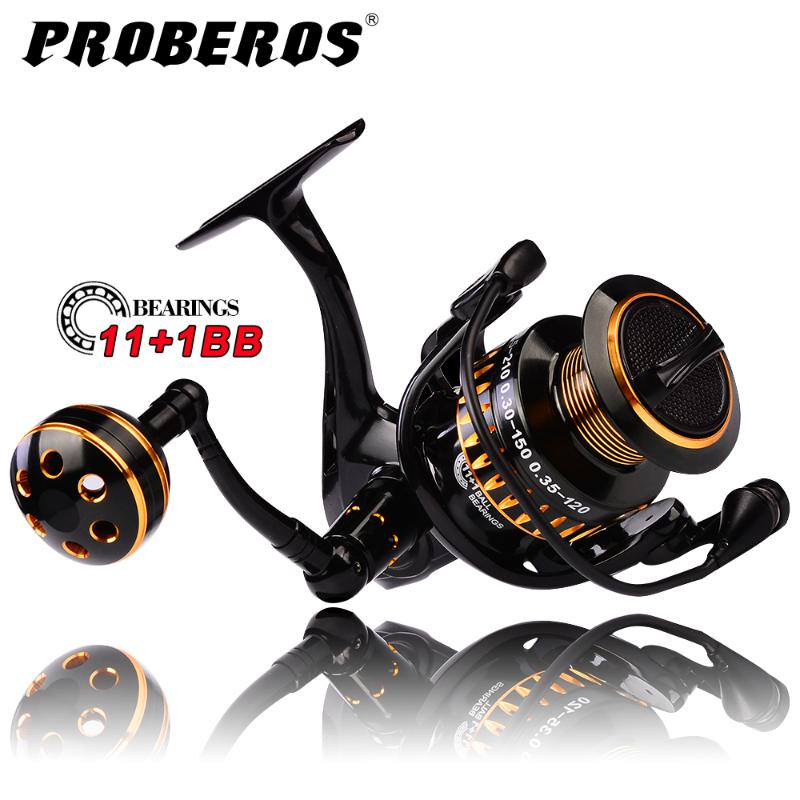 

Baitcasting Reels PRO BEROS Fishing Reel 11+1 BB Ball Bearings Type Alloy Line Cup Wheel For Saltwater 5.0:1 Spinning PN3000