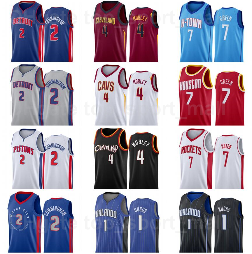 

Man Women Youth Basketball 2 Cade Cunningham Jersey 4 Evan Mobley 7 Jalen Green 1 Suggs Navy Blue White Red Black Men Sport Fans Uniform Shirt Team Draft Pick