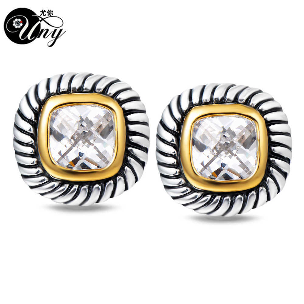 

UNY Earring Antique Women Jewelry Earrings Brand French Clip CZ Cable Wire Vintage Earring Designer Inspired David Earrings Gift 210610