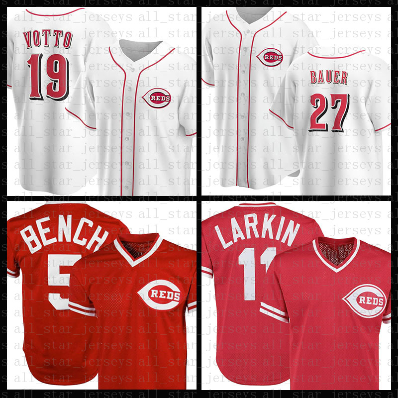 

Cincinnati Baseball Jersey Reds Custom 19 Joey Votto 5 Johnny Bench 27 Matt Kemp 14 Pete Rose 11 Barry Larkin 30 Griffey Jr Tucker Barnhart, Jersey(hongren)