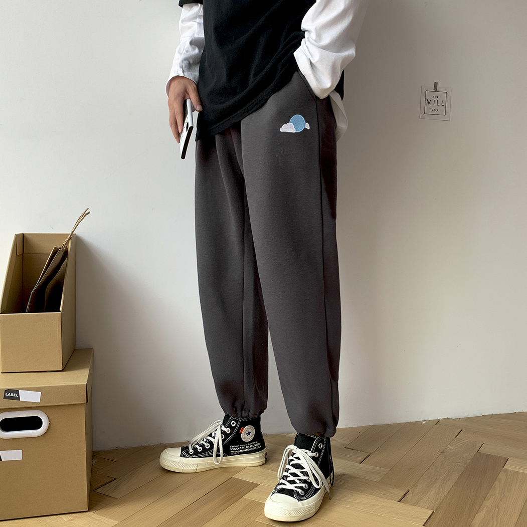 

2021 New Overszied Sweatpants Men Casual Pants Harajuku Weather Printed Female Drawstring Trousers ZFJ3, Blue